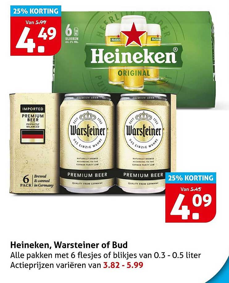 Heineken, Warsteiner of Bud