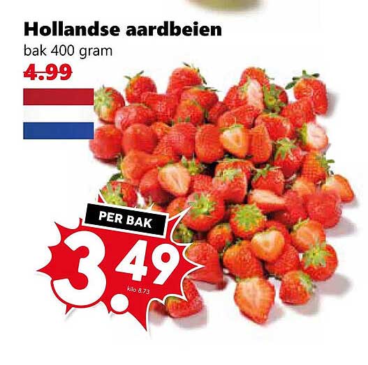 Hollandse aardbeien bak 400 gram
