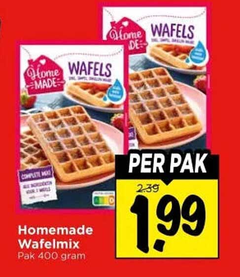 Homemade Wafelmix Pak 400 gram PER PAK
