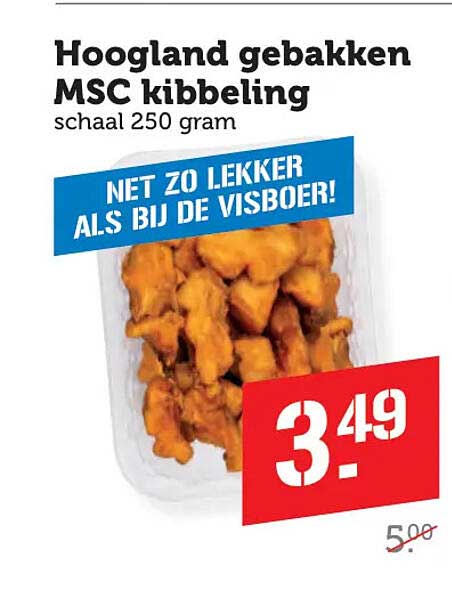 Hoogland gebakken MSC kibbeling schaal 250 gram