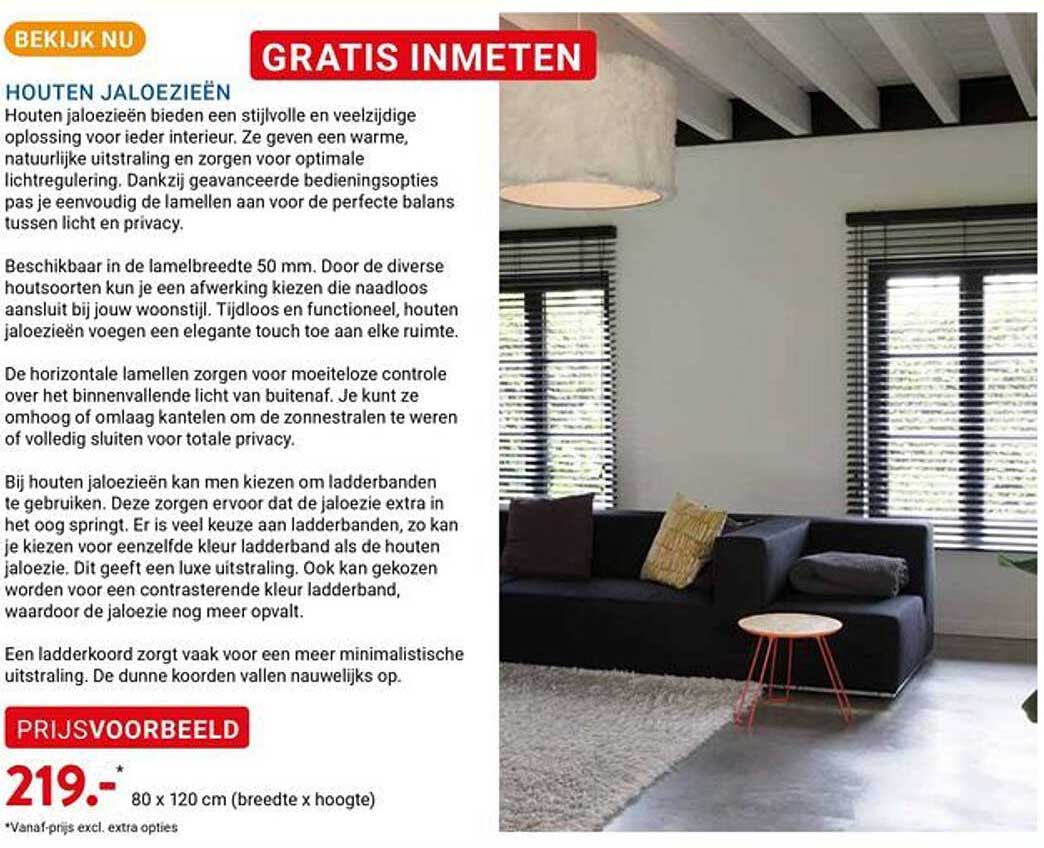 HOUTEN JALOEZIEËN GRATIS INMETEN