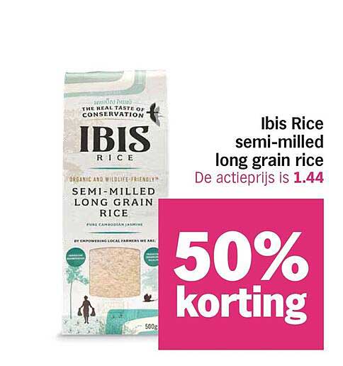 Ibis Rice semi-milled long grain rice 50% korting