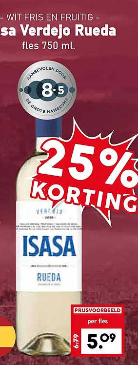Isasa Verdejo Rueda fles 750 ml 25% korting