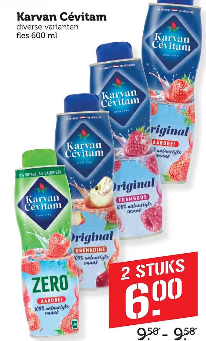 Karvan Cévitam diverse varianten fles 600 ml 2 STUKS