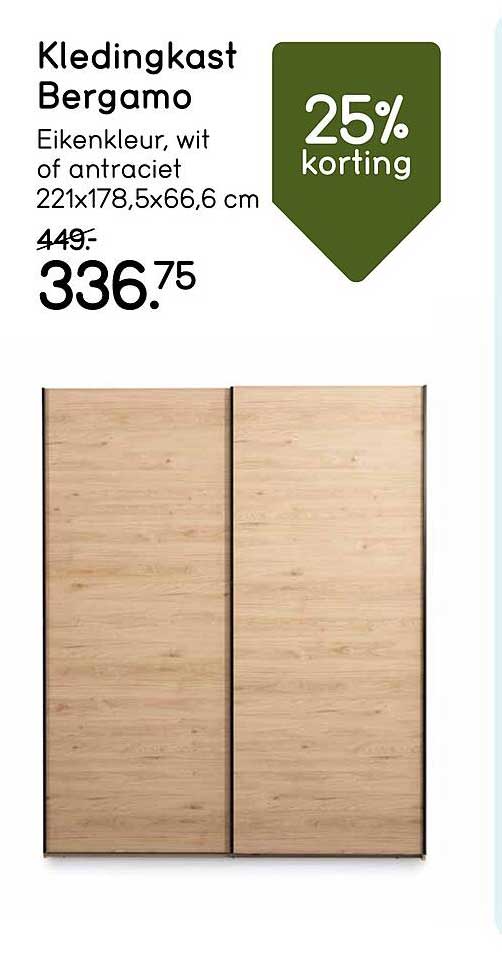 Kledingkast Bergamo 25% korting