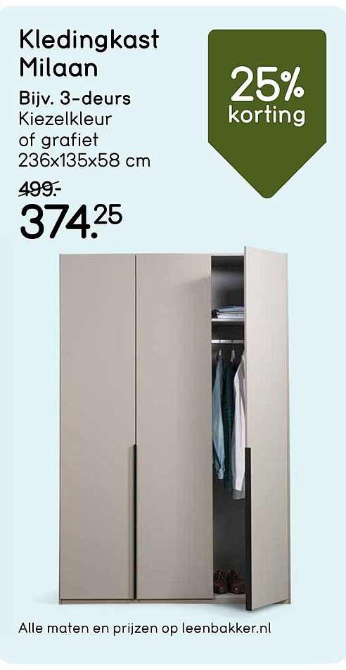 Kledingkast Milaan 25% korting