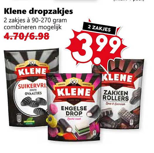 Klene dropzakjes 2 zakjes