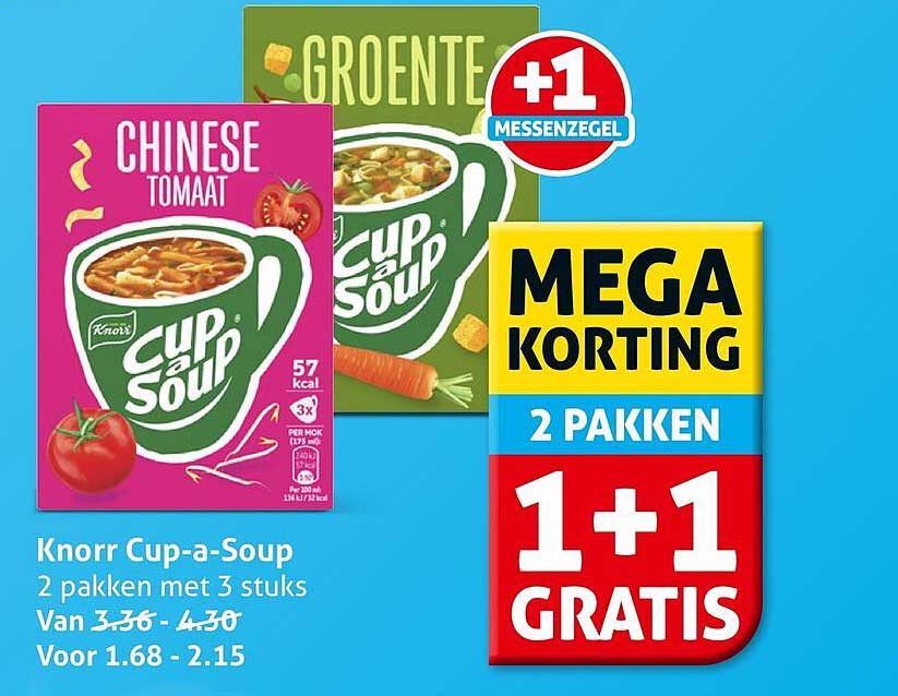 Knorr Cup-a-Soup 2 pakken met 3 stuks 1+1 gratis