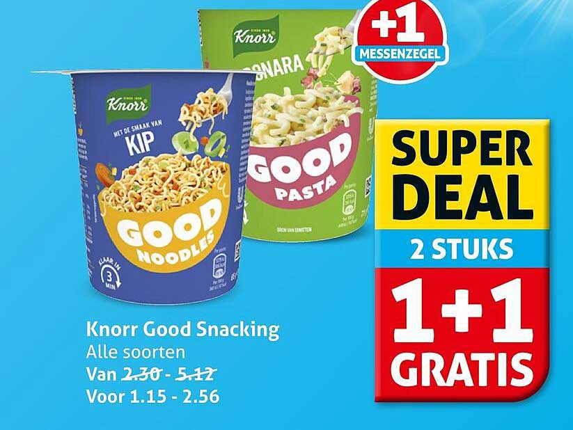 Knorr Good Snacking Alle soorten 1+1 GRATIS