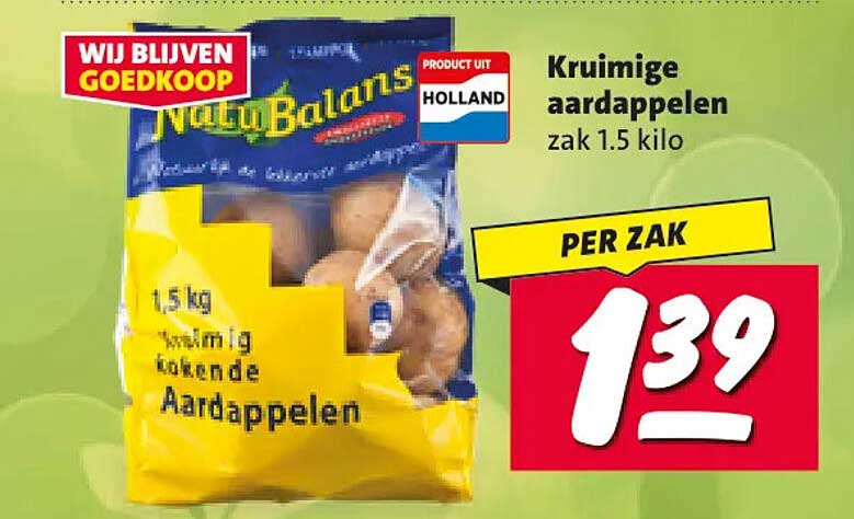 Kruimige aardappelen zak 1.5 kilo PER ZAK