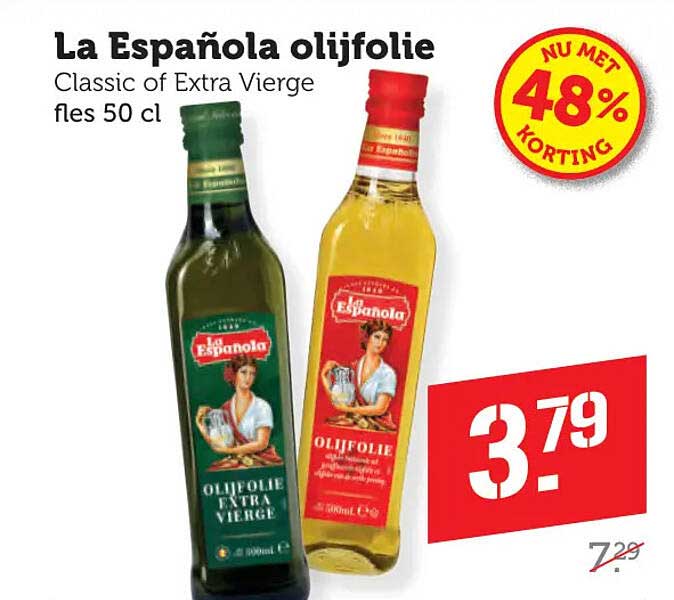 La Española olijfolie Classic of Extra Vierge fles 50 cl