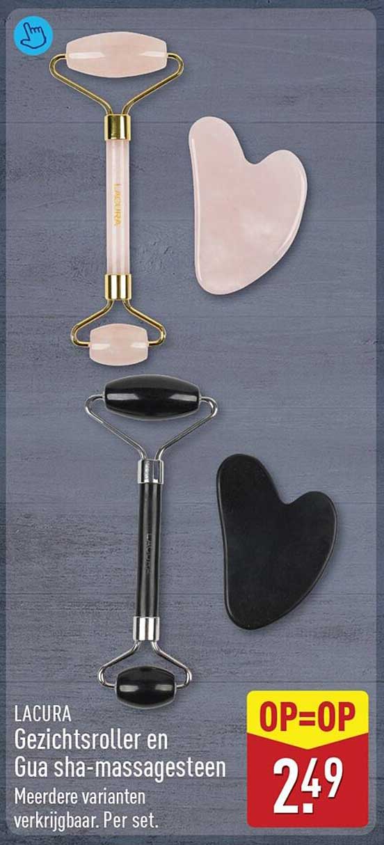 LACURA Gezichtsroller en Gua sha-massagesteen