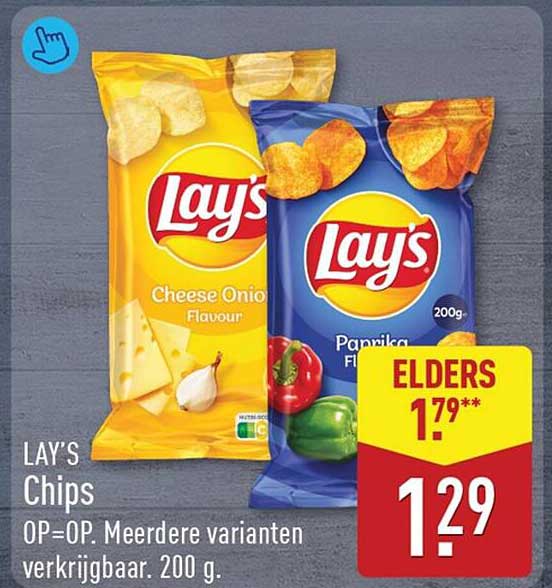 LAY'S Chips OP=OP. Meerdere varianten verkrijgbaar. 200 g.
