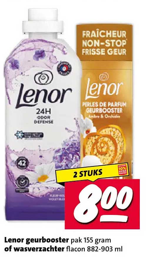 Lenor geurbooster pak 155 gram of wasverzachter flacon 882-903 ml 2 STUKS