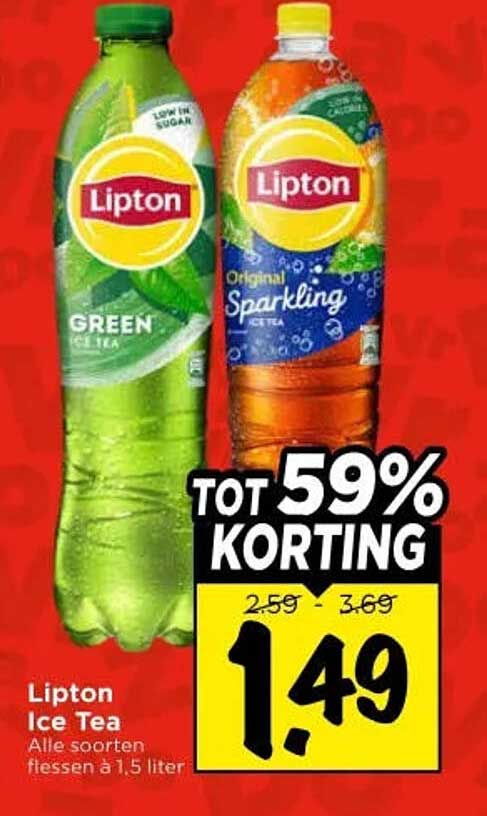 Lipton Ice Tea Alle soorten flessen à 1.5 liter TOT 59% KORTING