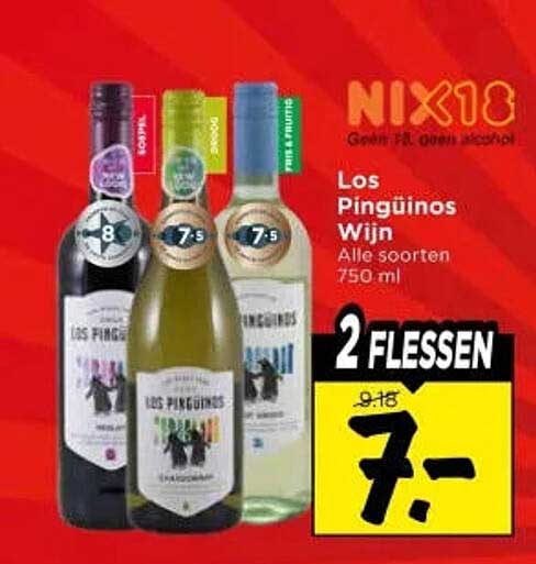 Los Pinguïnos Wijn Alle soorten 750 ml 2 flessen