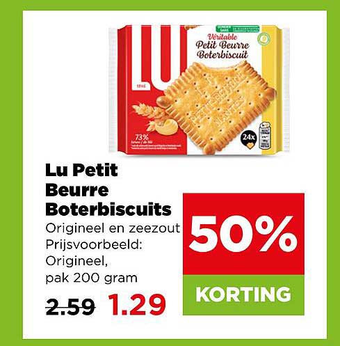 Lu Petit Beurre Boterbiscuits Origineel en zeezout 50% KORTING