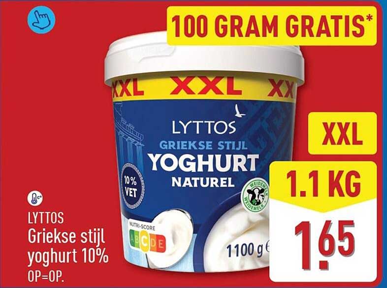 LYTTOS Griekse stijl yoghurt 10% OP=OP.
