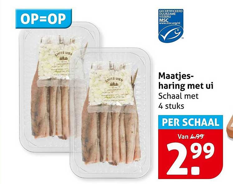 Maatjes-haring met ui Schaal met 4 stuks PER SCHAAL