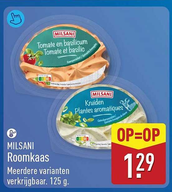 MILSANI Roomkaas Meerdere varianten verkrijgbaar. 125 g. OP=OP