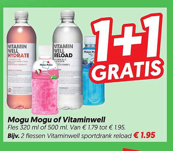 Mogu Mogu of Vitaminwell 1+1 gratis