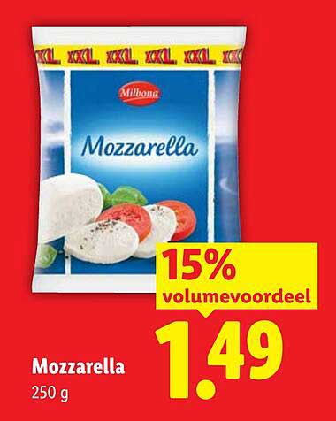 Mozzarella 15% volumevoordeel