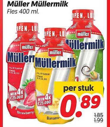 Müller Müllermilk Fles 400 ml.