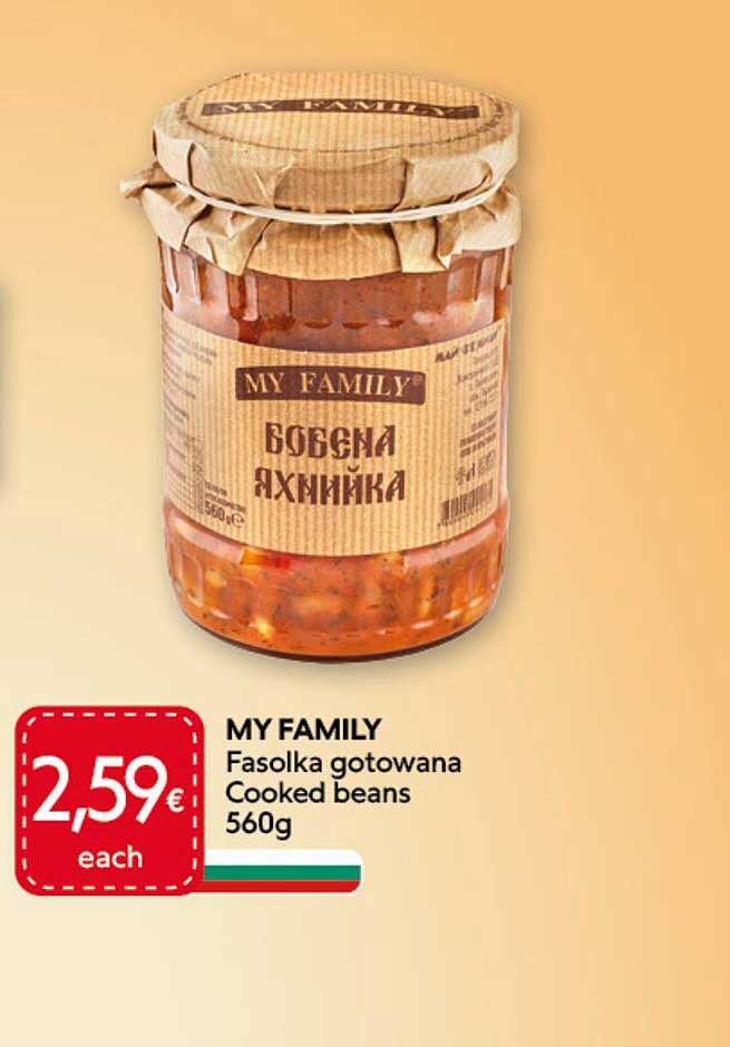 MY FAMILY Fasolka gotowana Cooked beans 560g