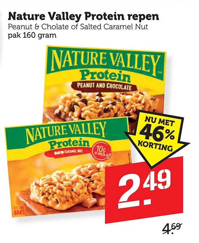 Nature Valley Protein repen Peanut & Cholate of Salted Caramel Nut pak 160 gram