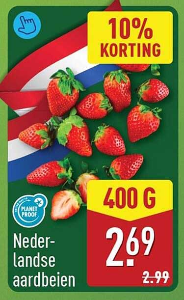 Nederlandse aardbeien 10% korting