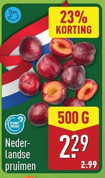 Nederlandse pruimen 23% korting