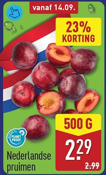 Nederlandse pruimen 23% KORTING