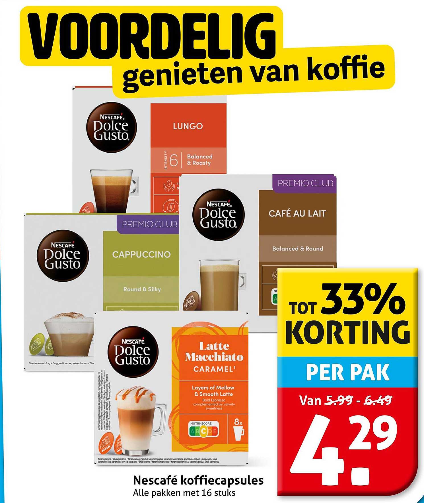 Nescafé koffiecapsules Alle pakken met 16 stuks