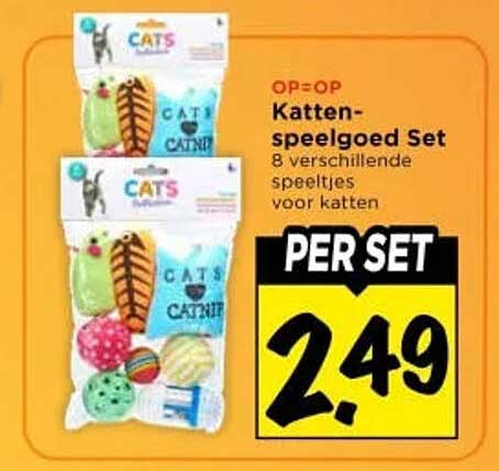 OP=OP Katten-speelgoed Set 8 verschillende speeltjes voor katten PER SET