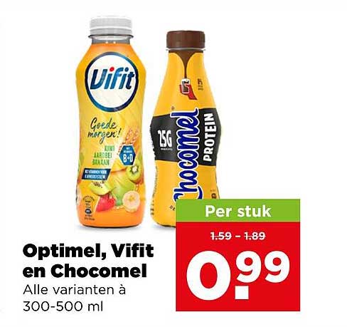 Optimel, Vifit en Chocomel Alle varianten á 300-500 ml