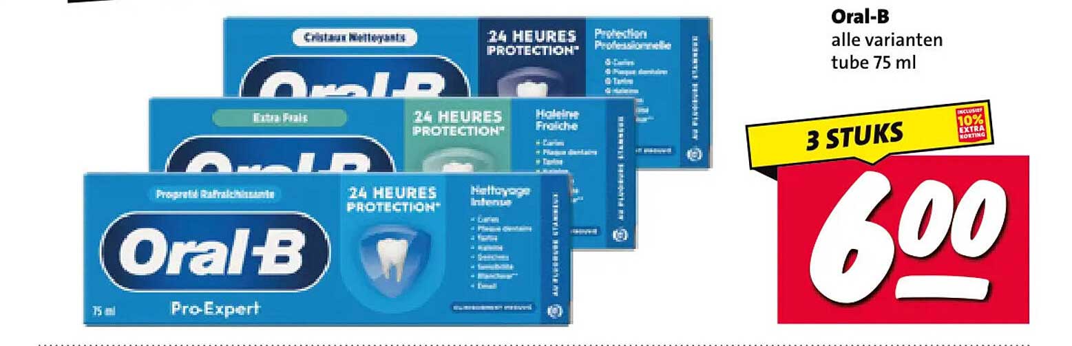 Oral-B alle varianten tube 75 ml 3 stuks