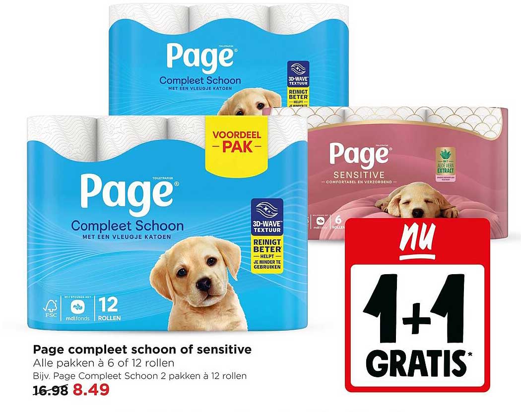 Page compleet schoon of sensitive 1+1 gratis