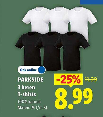 PARKSIDE 3 heren T-shirts -25%