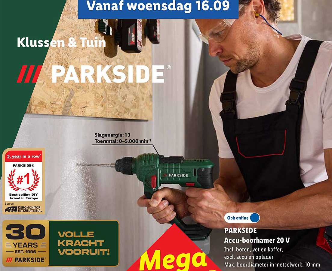 PARKSIDE Accu-boormachine 20 V Mega
