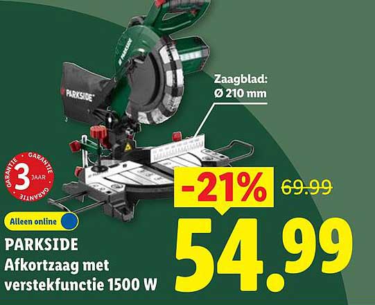 PARKSIDE Afkortzaag met verstekfunctie 1500 W -21%
