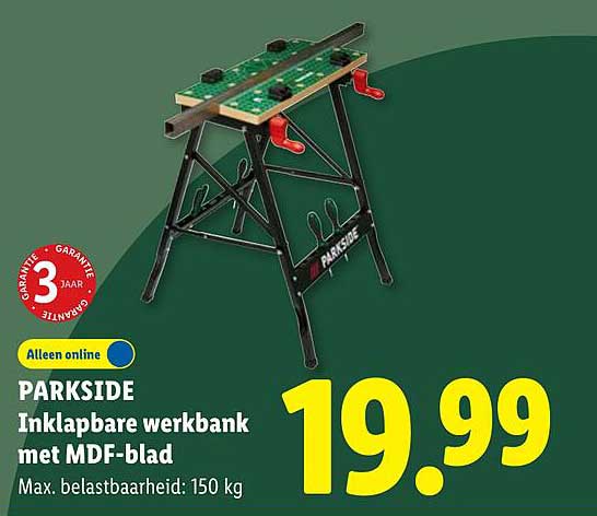 PARKSIDE Inklapbare werkbank met MDF-blad