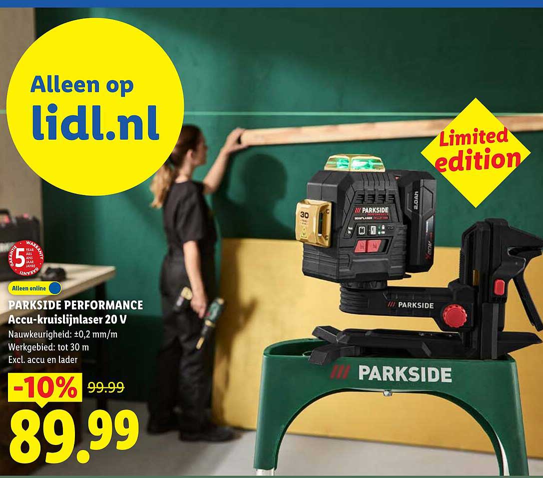 PARKSIDE PERFORMANCE Accu-kruislijnlaser 20 V