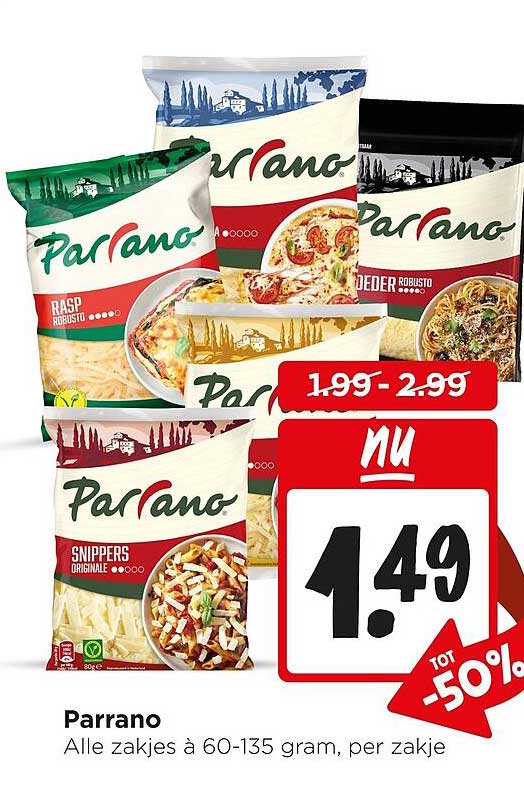 Parrano Alle zakjes à 60-135 gram, per zakje TOT -50%