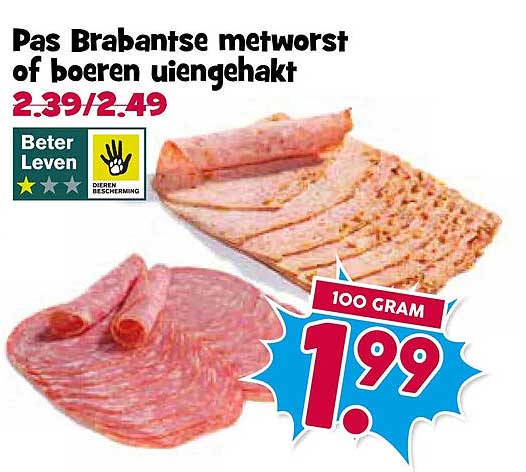Pas Brabantse metworst of boeren uiengehakt
