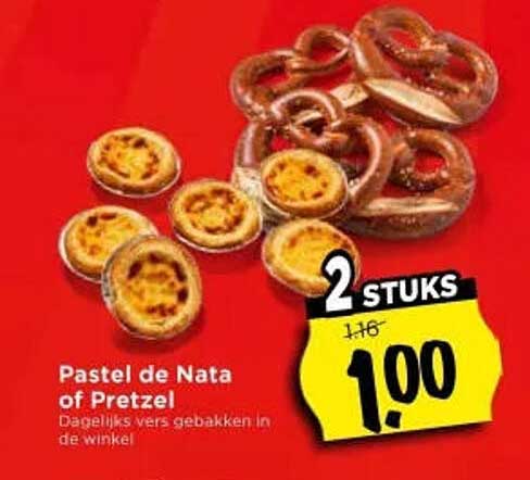 Pastel de Nata of Pretzel 2 stuks
