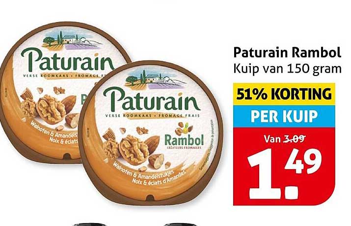 Paturain Rambol Kuip van 150 gram 51% KORTING PER KUIP