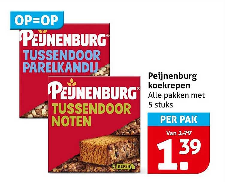 Peijnenburg koekrepen Alle pakken met 5 stuks PER PAK