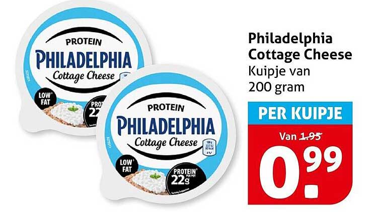 Philadelphia Cottage Cheese Kuipje van 200 gram PER KUI PJE