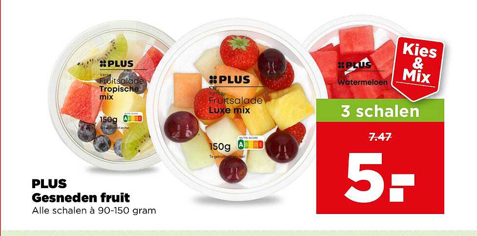 PLUS Gesneden fruit 3 schalen