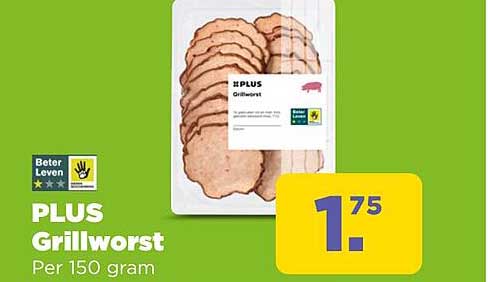 PLUS Grillworst Per 150 gram